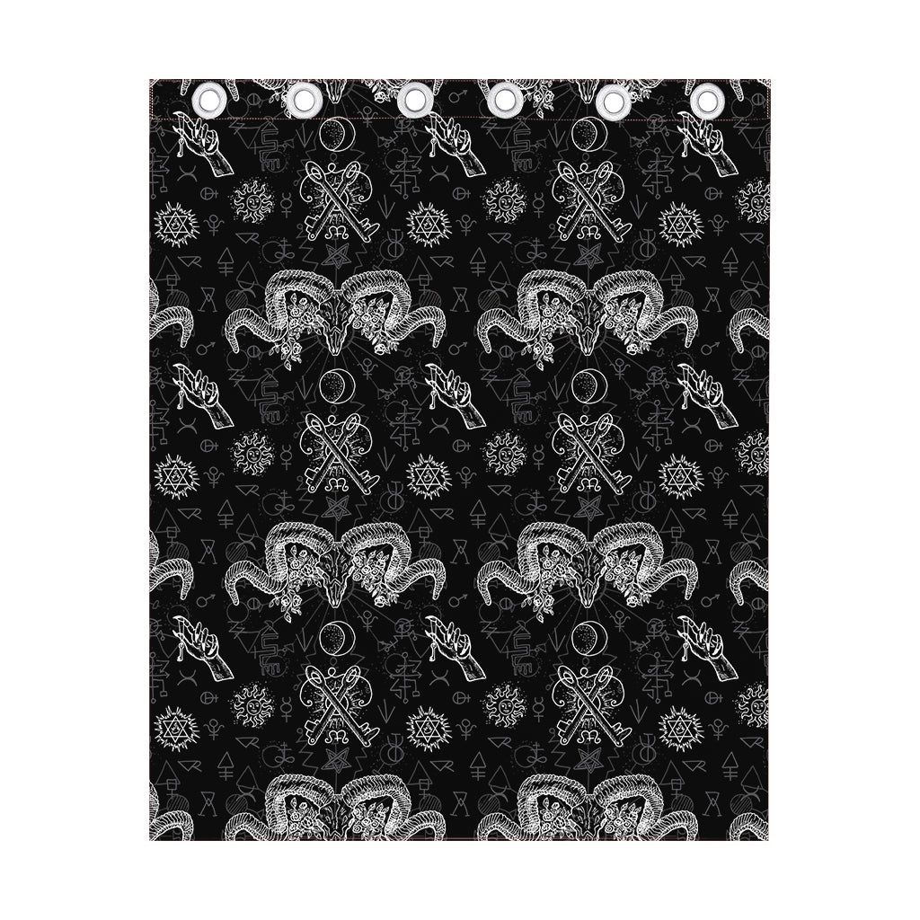 Black And White Wicca Gothic Print Curtain