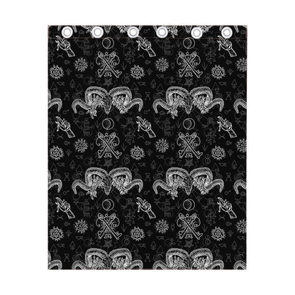 Black And White Wicca Gothic Print Curtain