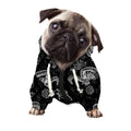 Black And White Wicca Gothic Print Dog Zip Up Hoodie