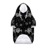 Black And White Wicca Gothic Print Dog Zip Up Hoodie
