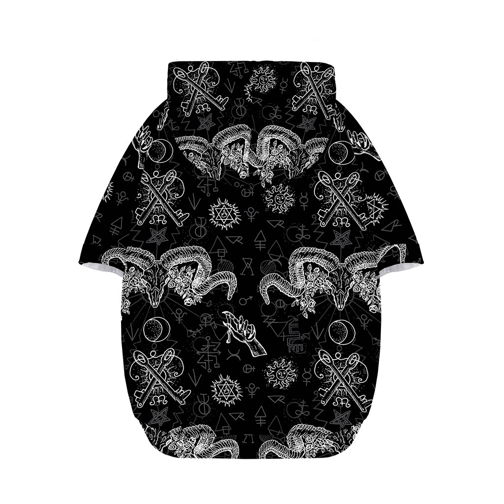 Black And White Wicca Gothic Print Dog Zip Up Hoodie