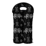 Black And White Wicca Gothic Print Double Neoprene Wine Tote