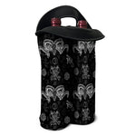 Black And White Wicca Gothic Print Double Neoprene Wine Tote