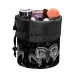 Black And White Wicca Gothic Print Drawstring Makeup Bag