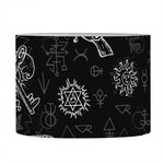 Black And White Wicca Gothic Print Drum Lamp Shade