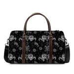 Black And White Wicca Gothic Print Duffle Bag