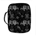 Black And White Wicca Gothic Print Front Pocket Bible Bag