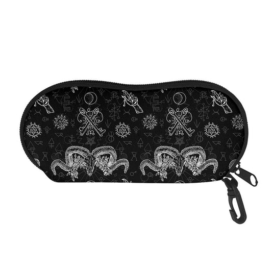Black And White Wicca Gothic Print Glasses Case