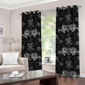 Black And White Wicca Gothic Print Grommet Curtains