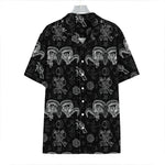 Black And White Wicca Gothic Print Hawaiian Shirt