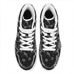 Black And White Wicca Gothic Print High Top Leather Sneakers