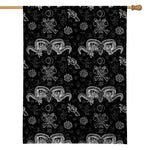 Black And White Wicca Gothic Print House Flag