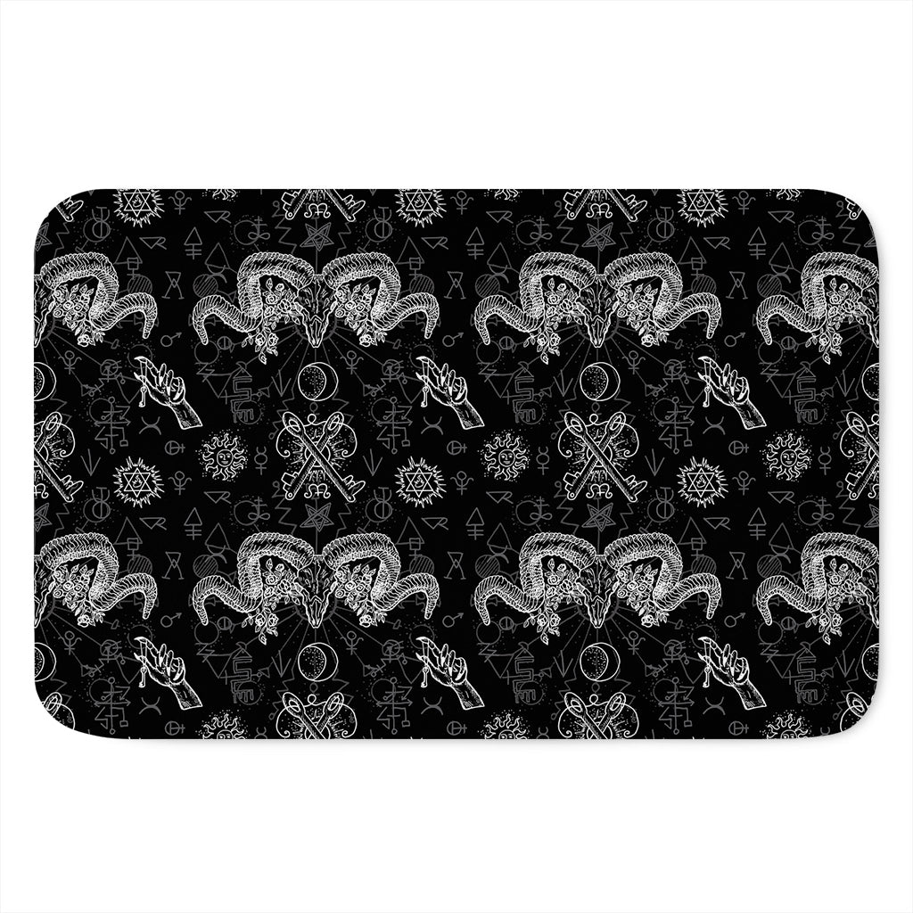 Black And White Wicca Gothic Print Indoor Door Mat