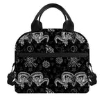 Black And White Wicca Gothic Print Insulated Lunch Bag