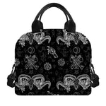 Black And White Wicca Gothic Print Insulated Lunch Bag