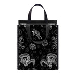 Black And White Wicca Gothic Print Insulated Lunch Tote