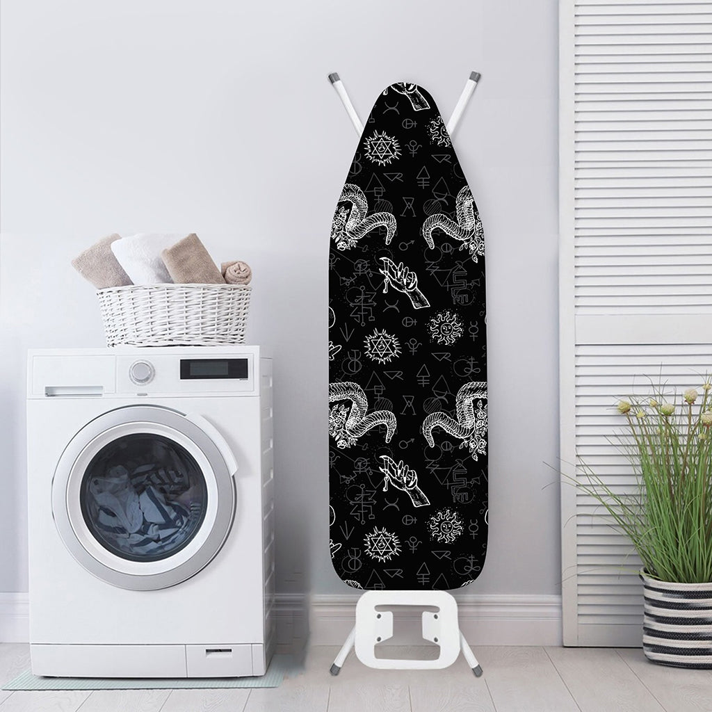 Black And White Wicca Gothic Print Ironing Board Cover