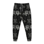 Black And White Wicca Gothic Print Jogger Pants