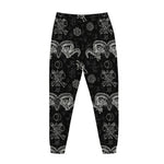 Black And White Wicca Gothic Print Jogger Pants