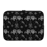 Black And White Wicca Gothic Print Laptop Sleeve