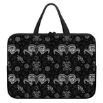 Black And White Wicca Gothic Print Laptop Sleeve With Handle