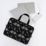 Black And White Wicca Gothic Print Laptop Sleeve With Handle