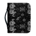 Black And White Wicca Gothic Print Leather Bible Cover