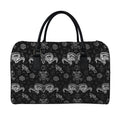 Black And White Wicca Gothic Print Leather Duffel Bag