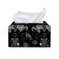 Black And White Wicca Gothic Print Leather Tissue Box Cover