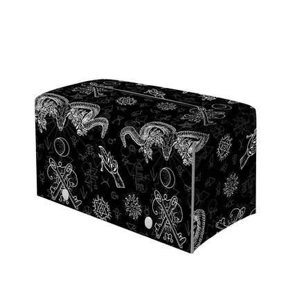 Black And White Wicca Gothic Print Leather Tissue Box Cover