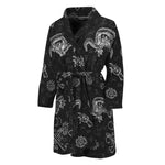 Black And White Wicca Gothic Print Men's Bathrobe