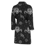 Black And White Wicca Gothic Print Men's Bathrobe