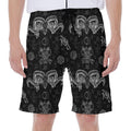 Black And White Wicca Gothic Print Men's Beach Shorts
