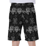 Black And White Wicca Gothic Print Men's Beach Shorts