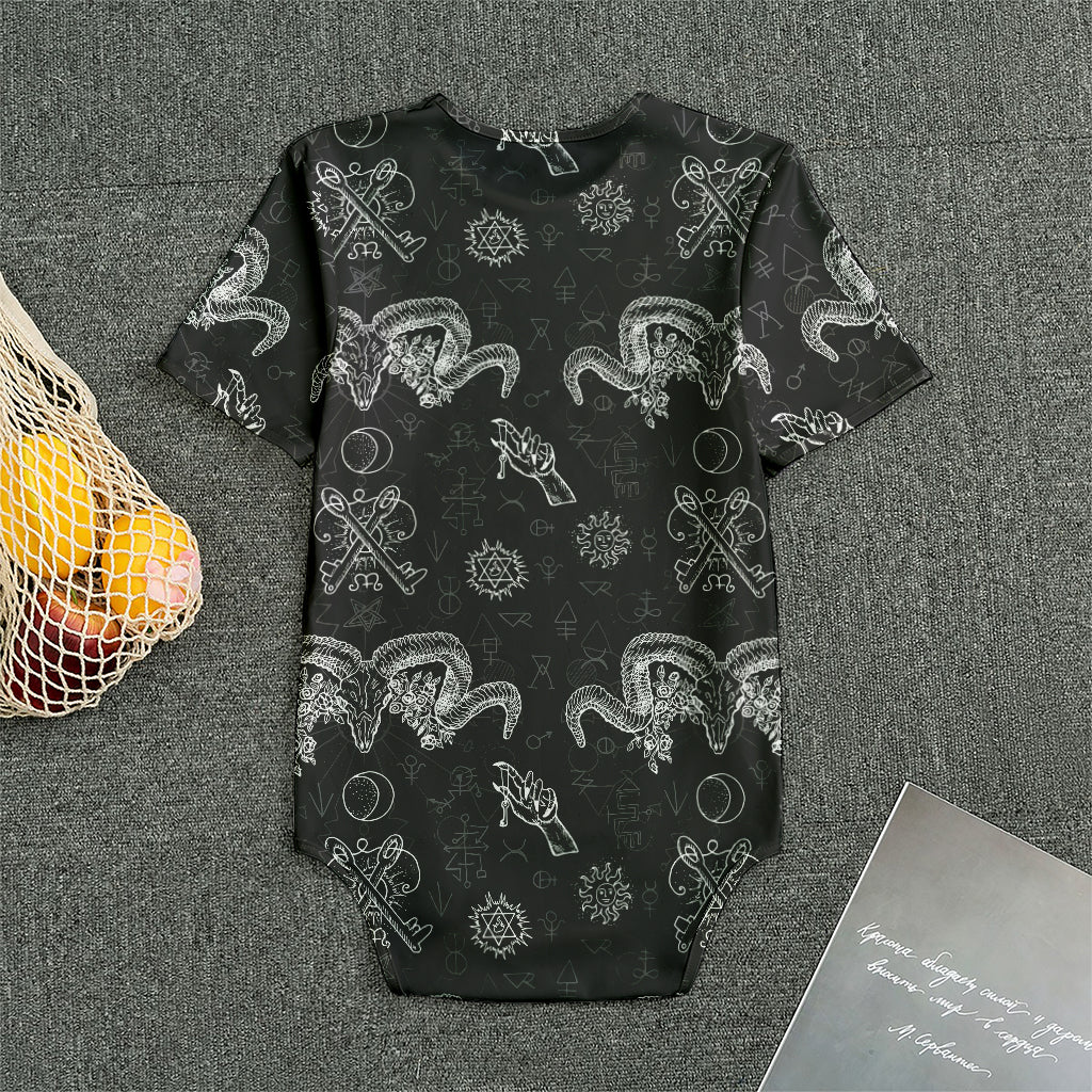 Black And White Wicca Gothic Print Men's Bodysuit