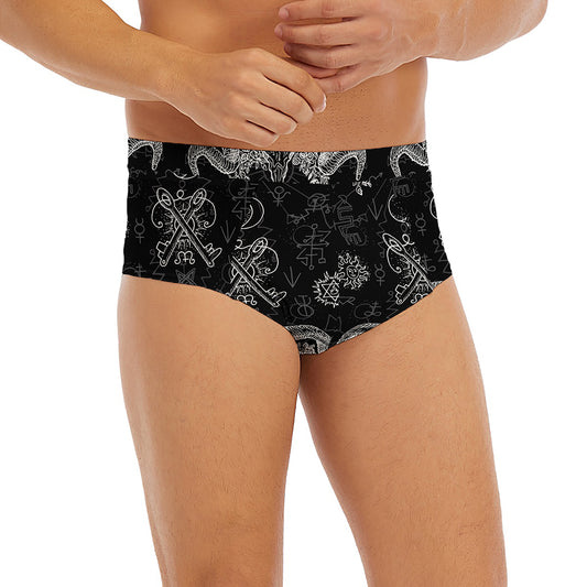 Black And White Wicca Gothic Print Men's Briefs