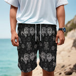 Black And White Wicca Gothic Print Men's Cargo Shorts