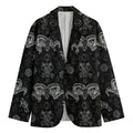 Black And White Wicca Gothic Print Men's Cotton Blazer