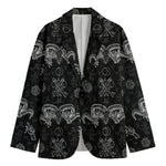 Black And White Wicca Gothic Print Men's Cotton Blazer