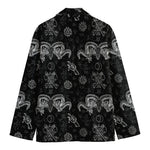 Black And White Wicca Gothic Print Men's Cotton Blazer
