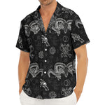 Black And White Wicca Gothic Print Men's Deep V-Neck Shirt