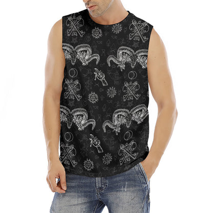 Black And White Wicca Gothic Print Men's Fitness Tank Top