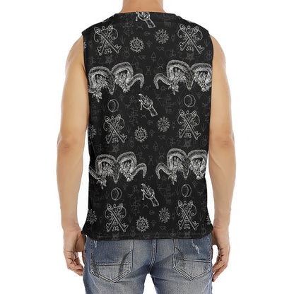 Black And White Wicca Gothic Print Men's Fitness Tank Top