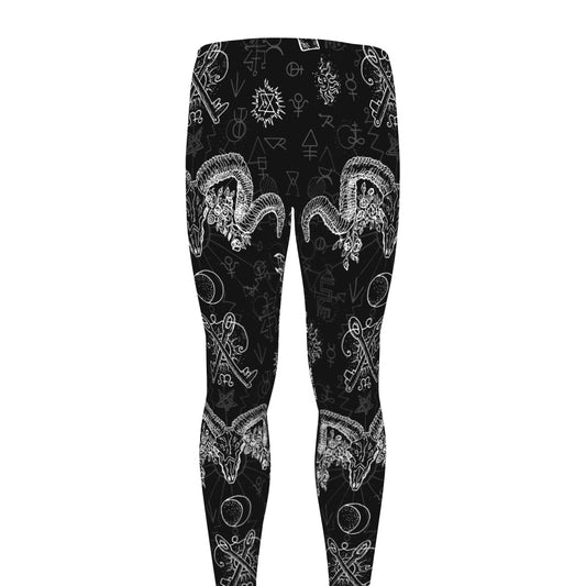 Black And White Wicca Gothic Print Men's leggings