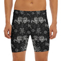 Black And White Wicca Gothic Print Men's Long Boxer Briefs