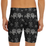 Black And White Wicca Gothic Print Men's Long Boxer Briefs