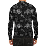 Black And White Wicca Gothic Print Men's Long Sleeve Rash Guard