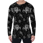 Black And White Wicca Gothic Print Men's Long Sleeve T-Shirt
