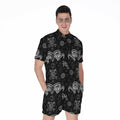 Black And White Wicca Gothic Print Men's Romper