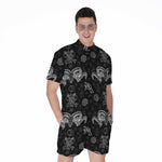 Black And White Wicca Gothic Print Men's Rompers